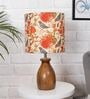Euphoria Beige Cotton Shade Night Lamp With Mango wood Base