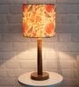 Beige Shade Table Lamp With Wooden Base
