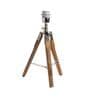 Humphry Beige Cotton Shade Night Lamp With Wood Base