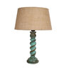 Beige Shade Table Lamp With Wooden Base