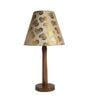 Beige Shade Table Lamp With Wooden Base