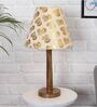 Beige Shade Table Lamp With Wooden Base