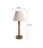 Flinchum Beige Cotton Shade Night Lamp With Wood Base