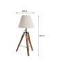 Beige Shade Table Lamp With Wooden Base