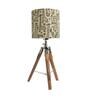 Beige Shade Table Lamp With Wooden Base