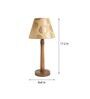 Fauci Beige Cotton Shade Night Lamp With Wood Base
