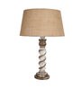 Beige Shade Table Lamp With Wooden Base