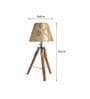 Humphry Beige Cotton Shade Night Lamp With Wood Base