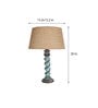 Beige Shade Table Lamp With Wooden Base