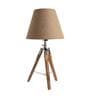 Beige Shade Table Lamp With Wooden Base