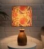 Euphoria Beige Cotton Shade Night Lamp With Mango wood Base