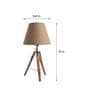 Beige Shade Table Lamp With Wooden Base