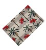 Floral (19x14) Beige & Red Silk (Set of 6) Placemat