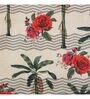Floral (19x14) Beige & Red Silk (Set of 6) Placemat