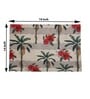 Floral (19x14) Beige & Red Silk (Set of 6) Placemat
