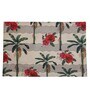 Floral (19x14) Beige & Red Silk (Set of 6) Placemat
