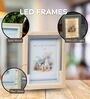 Beige Silver Photo Frame With LED Light 5x7 Inches