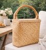 Beige Sitalpatti Handheld  Basket