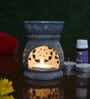 Beige Soapstone Floral Oil Diffuser with Essential Oil
