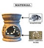 Beige Soapstone Floral Oil Diffuser with Essential Oil