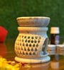 Beige Soapstone Jali Oil Diffuser with Essential Oil