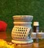 Beige Soapstone Jali Oil Diffuser with Essential Oil