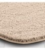 Beige Solid Polyester 24x16 Inches AntiSkid Bath Mat