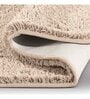 Beige Solid Polyester 24x16 Inches AntiSkid Bath Mat