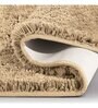 Beige Solid Polyester 24x16 Inches Anti Skid Bath Mat