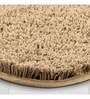 Beige Solid Polyester 24x16 Inches Anti Skid Bath Mat