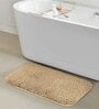 Beige Solid Polyester 28x20 Inches Anti Skid Bath Mat