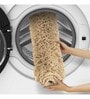 Beige Solid Polyester 28x20 Inches Anti Skid Bath Mat