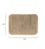 Beige Solid Polyester 28x20 Inches Anti Skid Bath Mat