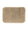 Beige Solid Polyester 28x20 Inches Anti Skid Bath Mat