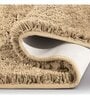 Beige Solid Polyester 28x20 Inches Anti Skid Bath Mat