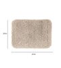 Beige Shaggy Polyester 28x20 Inches AntiSkid Bath Mat