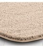 Beige Shaggy Polyester 28x20 Inches AntiSkid Bath Mat