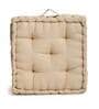 Beige Solid Cotton 20x20 Inches Floor Cushion