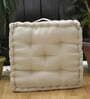 Beige Solid Cotton 20x20 Inches Floor Cushion