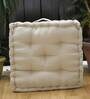 Beige Solid 100% Cotton 24X24 Floor Cushion