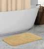 Beige Solid 100% Polyester 23.6x15.7 Inches AntiSkid Bath Mat