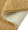 Beige Solid 100% Polyester 27.5x19.6 Inches AntiSkid Bath Mat