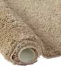 Beige Solid 100% Polyester 59x23.6 Inches AntiSkid Bath Mat