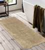 Beige Solid 100% Polyester 59x23.6 Inches AntiSkid Bath Mat