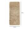 Beige Solid 100% Polyester 59x23.6 Inches AntiSkid Bath Mat