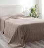 Beige Solid 110 TC Cotton Single Bed Cover
