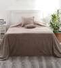 Beige Solid 110 TC Cotton Single Bed Cover