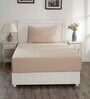 Beige Solid 144 TC 100% Cotton  Single Bedsheet with 1 Pillow Cover