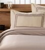 Beige Solid 144 TC 100% Cotton King Sized Bed Sheets with 2 Pillow Covers