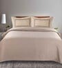 Beige Solid 144 TC 100% Cotton King Sized Bed Sheets with 2 Pillow Covers